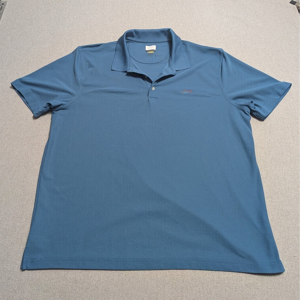Greg Norman Men's Polo Shirt Teal Blue XXL Play Dry Performance